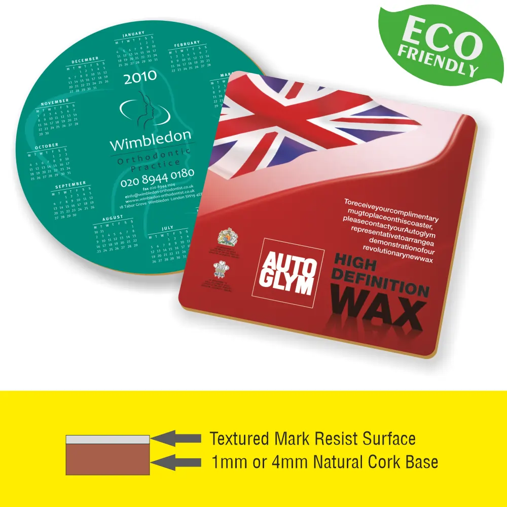 TOPMAT CORK COASTERS - from 35p